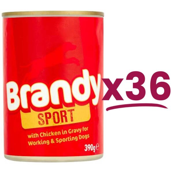 36 Cans of Brandy Sport with Chicken in Gravy