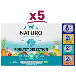 5 boxes of Naturo Grain Free Poultry Selection 6 trays in a box