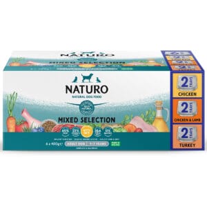 NATURO Natural Variety Pack with Brown Rice Adult Wet Dog Food 6x400g - 1 Box