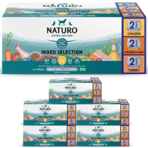 NATURO Natural Variety Pack with Brown Rice Adult Wet Dog Food 6x400g - 6 Boxes
