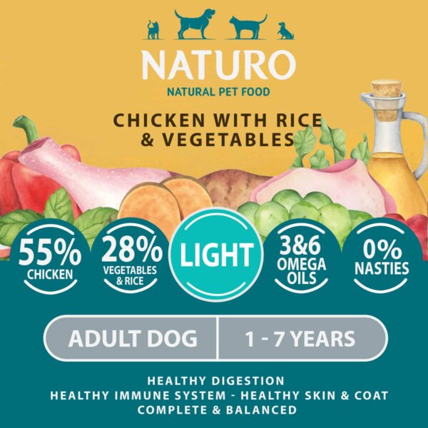 Naturo Light Chicken with Rice & Vegetables 400g Ingredients