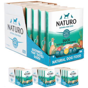 4 boxes of 7 trays of Naturo Duck with Rice & Veg 400g