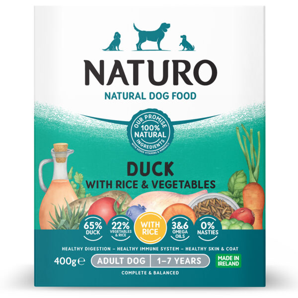 Naturo Duck with Rice & Veg 400g Tray front