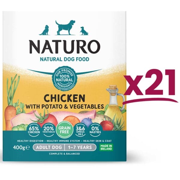 21 Trays of Naturo 400g Grain Free Chicken with Potato and Vegetables