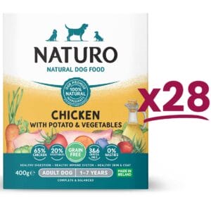 28 Trays of Naturo 400g Grain Free Chicken with Potato and Vegetables