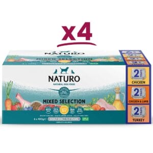 4 boxes of 6 trays of Naturo Mixed Selection in Chicken, Chicken and Lamb, and Turkey flavours