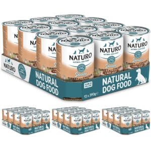 4 Boxes of of 12 of Naturo Senior Turkey with Chicken in Gravy 390g
