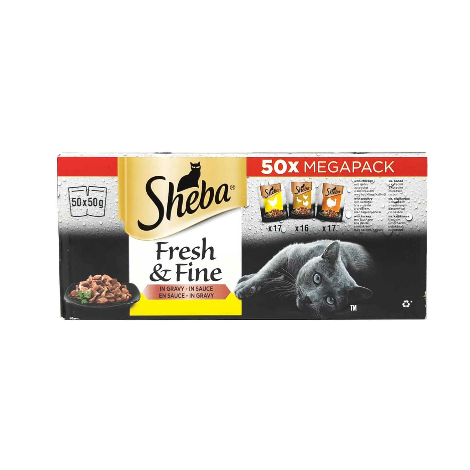 Sheba Fresh & Fine in Gravy Mini Pouches 6 x 50g