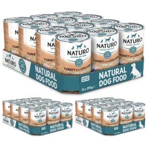 36 Cans of Naturo Turkey with Chicken in Herb Jelly 390g