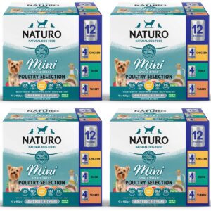 4 boxes of Naturo Mini Small Breed Poultry Selection