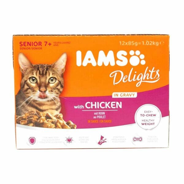 IAMS Delights Senior Land & Sea Collection with Chicken 7+ Years 12x85g