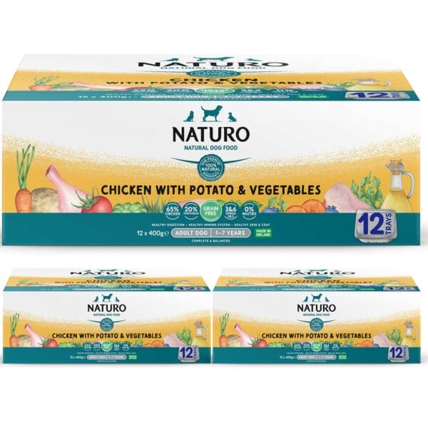Naturo Grain Free Chicken with Potato and Vegetables 12 pack 3 box
