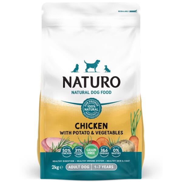 2 Kg Bag of Naturo Adult Grain free Chicken with Potato & Vegetables