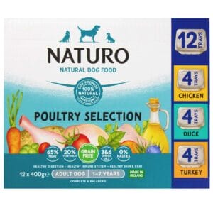 1 box of Naturo Grain Free Poultry Selection 400g 12 trays