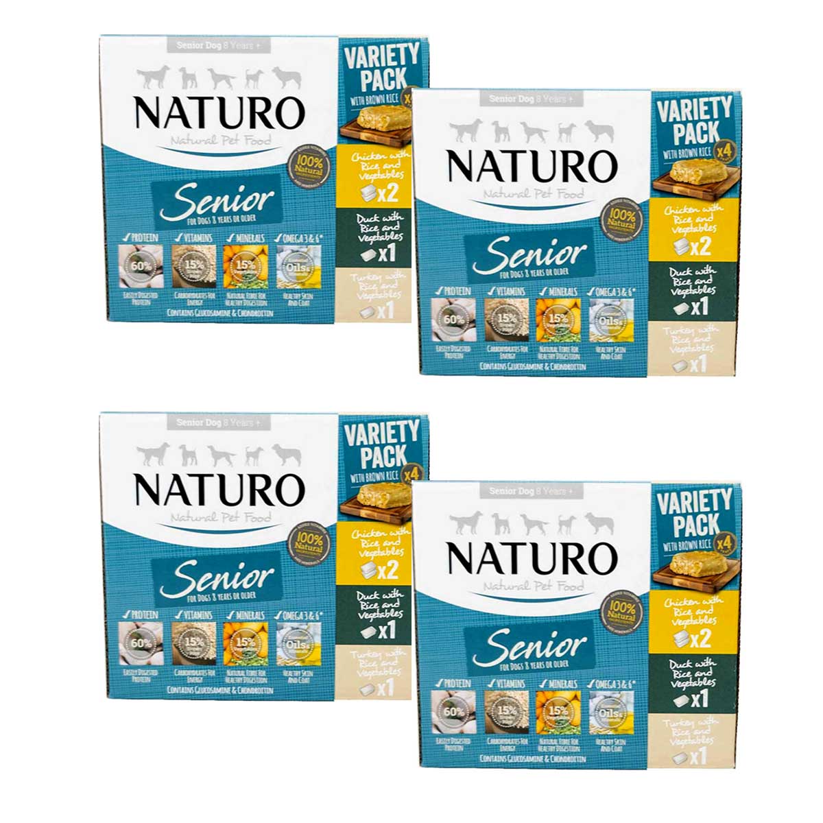 Naturo Senior Wet Dog Food with Rice Variety Pack 16x400g