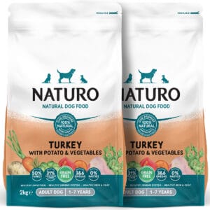 2 bags of Naturo 2kg Grain Free Turkey with Potato and Vegetables