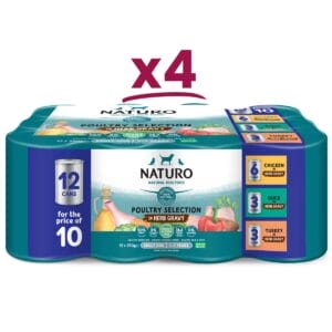 4 packs of Naturo Poultry Selection in Herb Gravy 12 cans for the price of 10