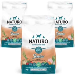 3 bags of Naturo Grain Free Senior Turkey with Potato and Vegetables
