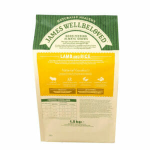 James Wellbeloved Small Breed Lamb and Rice dry dog food 1.5 kg back pack