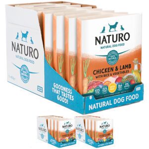 3 boxes of 7 trays of Naturo Chicken & Lamb with Rice Trays 400g