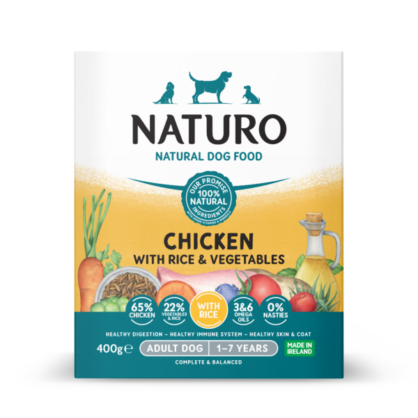 Tray of Naturo Adult Chicken with Rice & Vegetables 400g