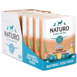 1 box of Naturo Senior Turkey with Rice & Vegetables 400g 8 trays each