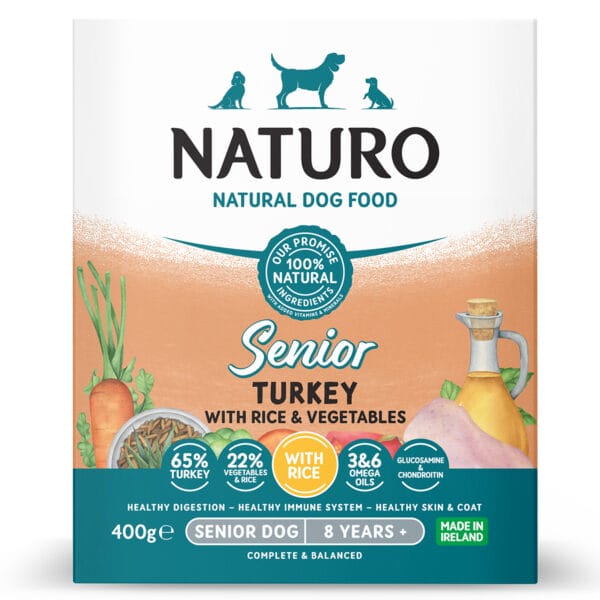 Naturo Senior Turkey with Rice & Veg 400g Tray front