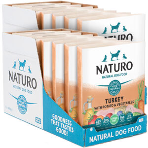 2 boxes of 7 trays of Naturo GF Turkey with Potato 400g
