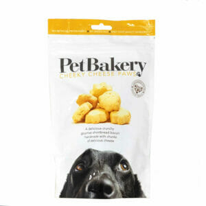 PET BAKERY Cheeky Cheese Paws Dog Treats 190g front pack