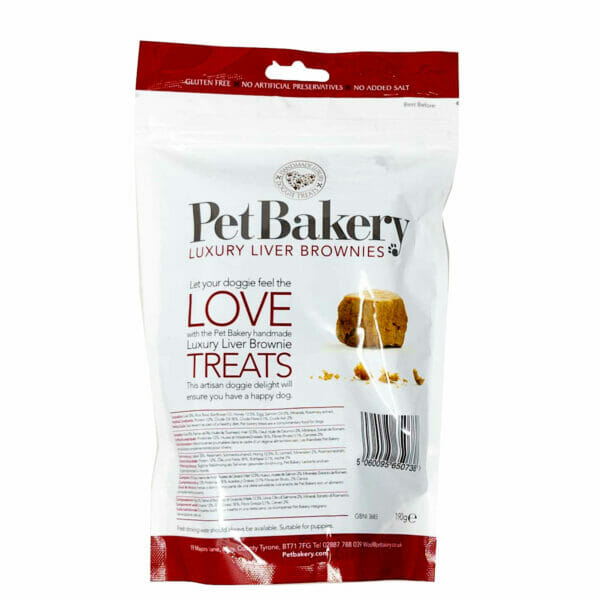 Pet Bakery Luxury Liver Brownies Dog Treats back pack