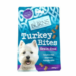 BURNS Turkey Bites Grain Free Dog Treats 200g front pack