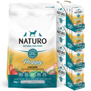 Naturo Puppy Bundle of 32x150g (Chicken with Sweet Potato) and 2kg (Chicken with Potato)