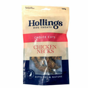 HOLLINGS 100% Natural Chicken Necks Dog Treats 120g front pack