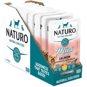 8 Pouches of Naturo Mini Small Breed Salmon with Rice and Vegetables