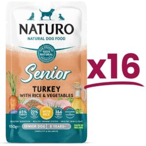 16 Pouches of Naturo Senior Turkey with Rice and Vegetables