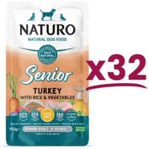 32 Pouches of Naturo Senior Turkey with Rice and Vegetables