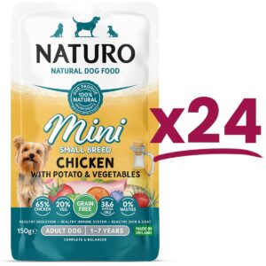 24 Pouches of Naturo Mini Small Breed Chicken with Rice and Vegetables