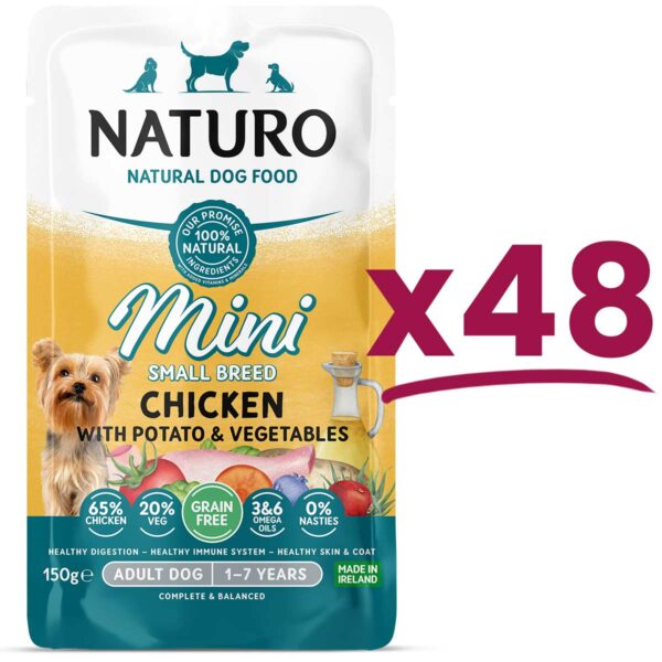 48 Pouches of Naturo Mini Small Breed Chicken with Rice and Vegetables