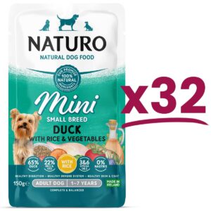 32 Pouches of Naturo Mini Small Breed Duck with Rice and Vegetables