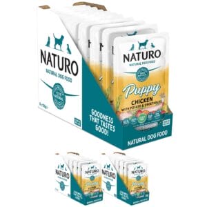 24 Pouches of Naturo Puppy Chicken with Rice and Vegetables