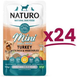 24 Pouches of Naturo Mini Small Breed Turkey with Rice and Vegetables