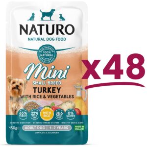 48 Pouches of Naturo Mini Small Breed Turkey with Rice and Vegetables