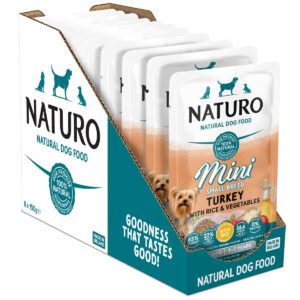 8 Pouches of Naturo Mini Small Breed Turkey with Rice and Vegetables