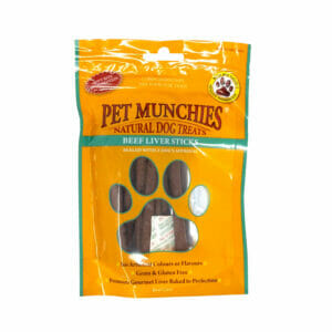 PET MUNCHIES Beef Liver Sticks Dog Treats 90g front pack