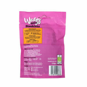 WAGG Steaklets Dog Treats 125g back pack