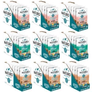 24 pouches each of Naturo Mini Duck, Salmon, and Turkey all with Rice 150g