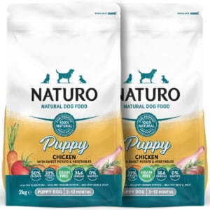 2 bags of NATURO 2kg Puppy Grain Free Chicken with Sweet Potato & Vegetables
