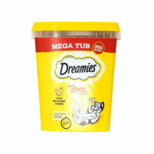 Dreamies Cat Treats Delicious Cheese Tub 350g front pack