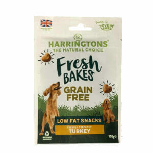 HARRINGTONS Fresh Bakes Grain Free Turkey Low Fat Snacks 100g front pack