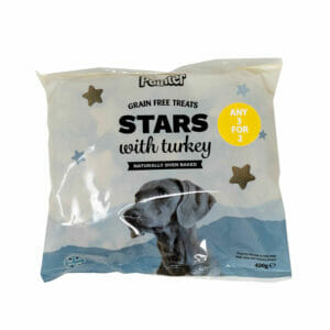Pointer Grain Free Turkey Stars Dog Treat 400g front pack